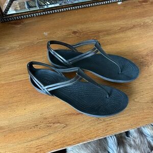CROCS Isabella Women’s Black T Strappy Jelly Thong Sandals